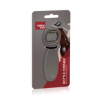 Vacu Vin grey bottle opener on its retail card