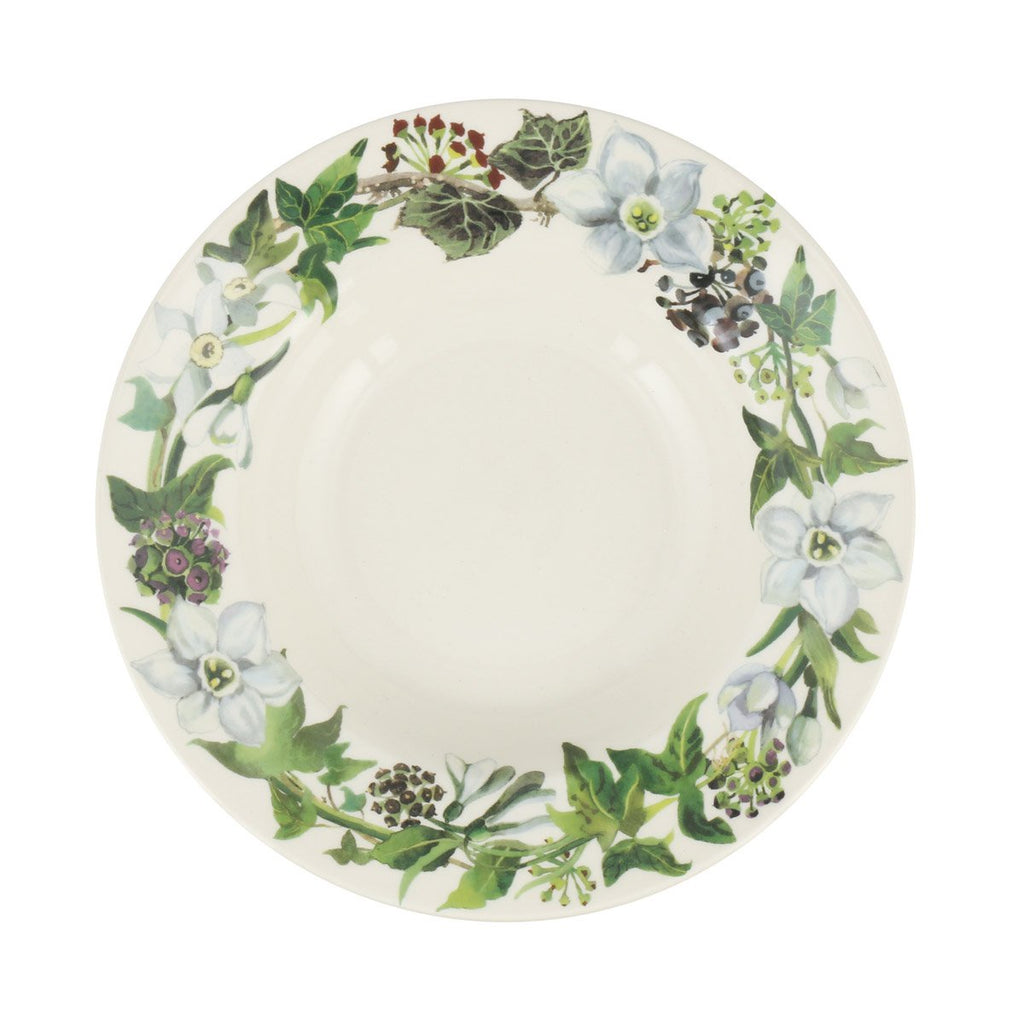 Emma Bridgewater Ivy soup plate with an illustrated ivy and berry border