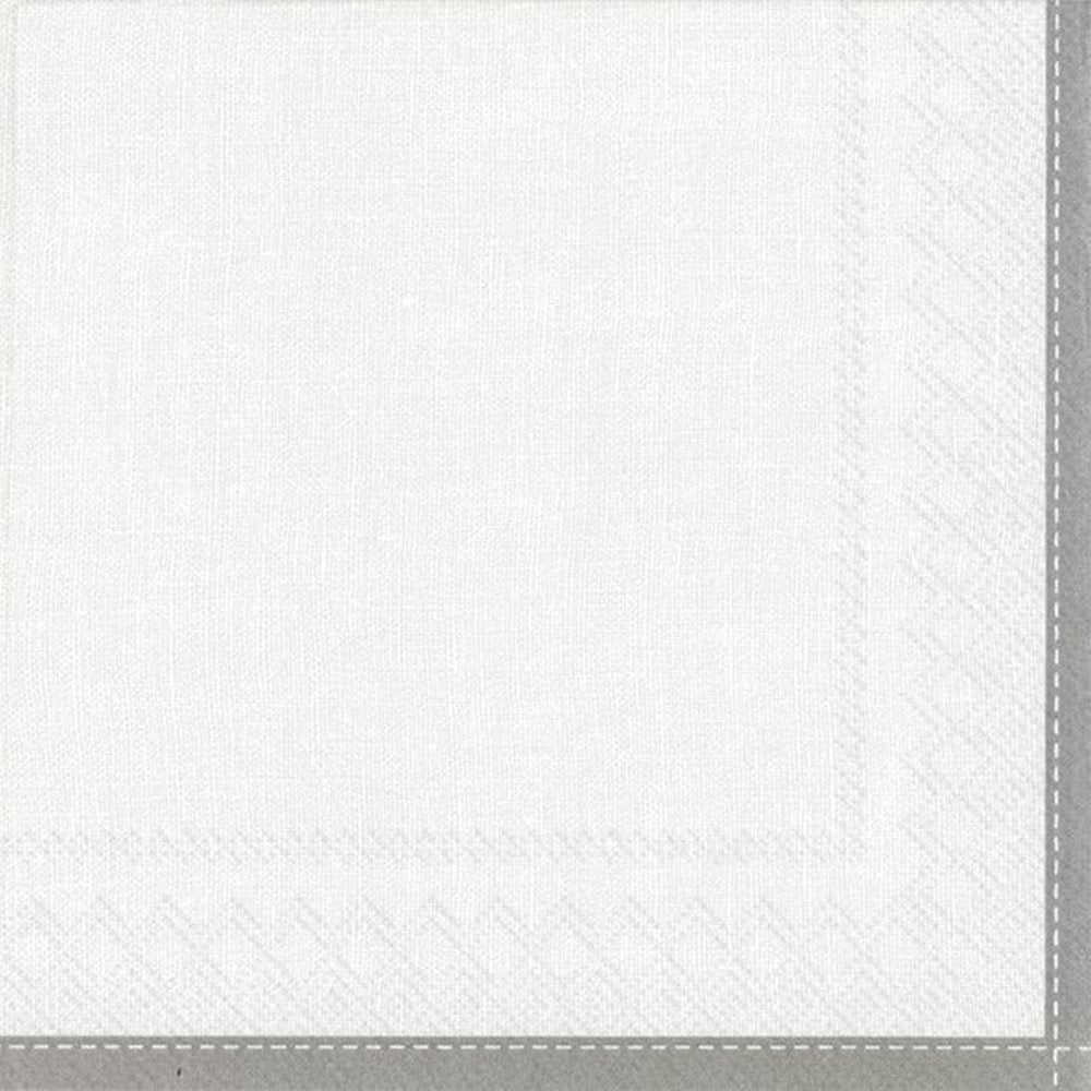IHR white linen-look luncheon napkin with a diamond weave pattern