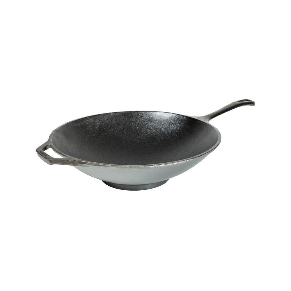 Lodge Chef Collection 30cm cast iron stir fry wok with two side handles