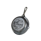 Lodge wildlife skillet, 20cm, in black cast iron with an embossed duck scene on the base