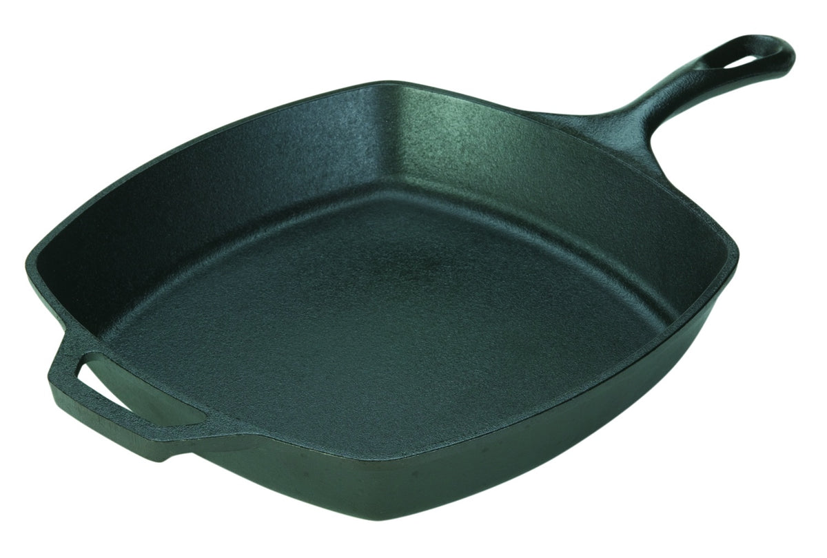 Lodge square skillet, 26.7 x 4.6cm, in black cast iron