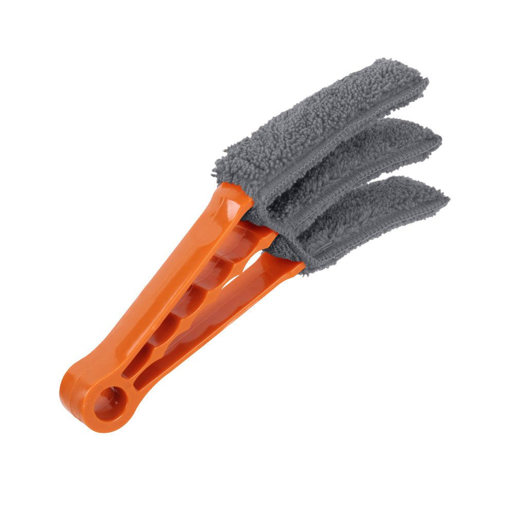 White Magic mini blind duster in orange and grey with fluffy microfibre fingers