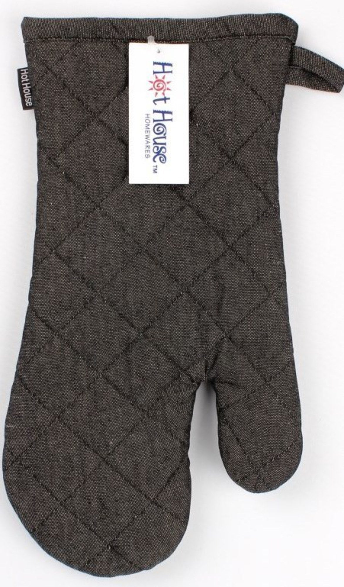 HotHouse plain oven glove in black denim