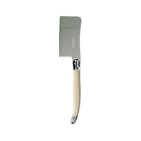Uncle Zitos Laguiole cheese cleaver with an ivory handle and a steel blade