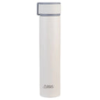 Oasis Skinny Mini stainless steel drink bottle in white with a grey lid