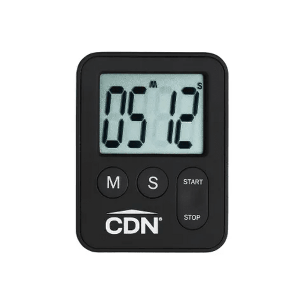 CDN mini timer with a black case and a digital display
