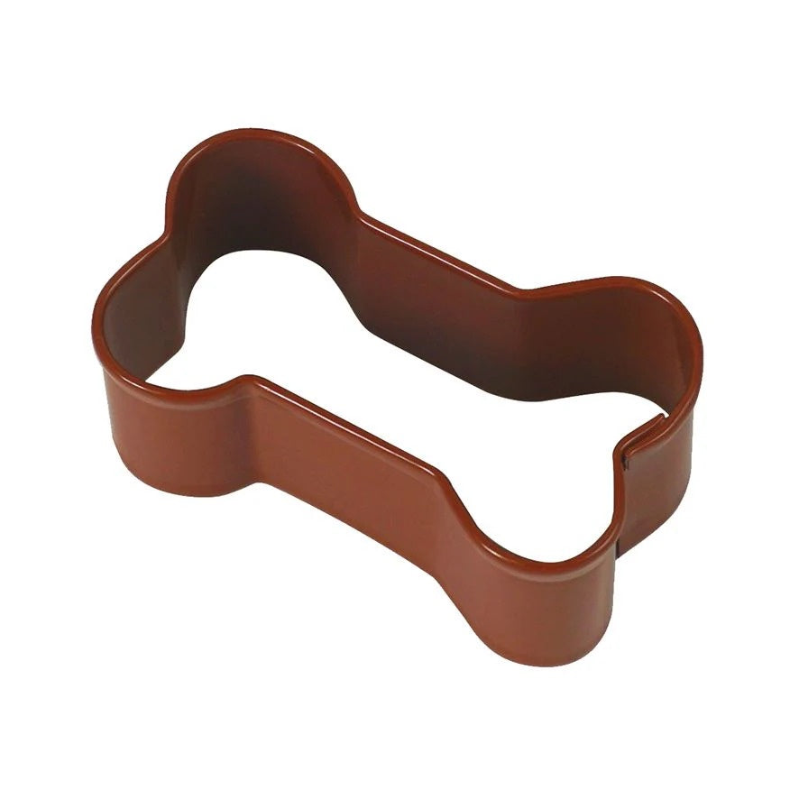 D Line mini dog bone cookie cutter in brown