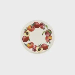 Emma Bridgewater Peaches flat serving plate with an illustrated peach border