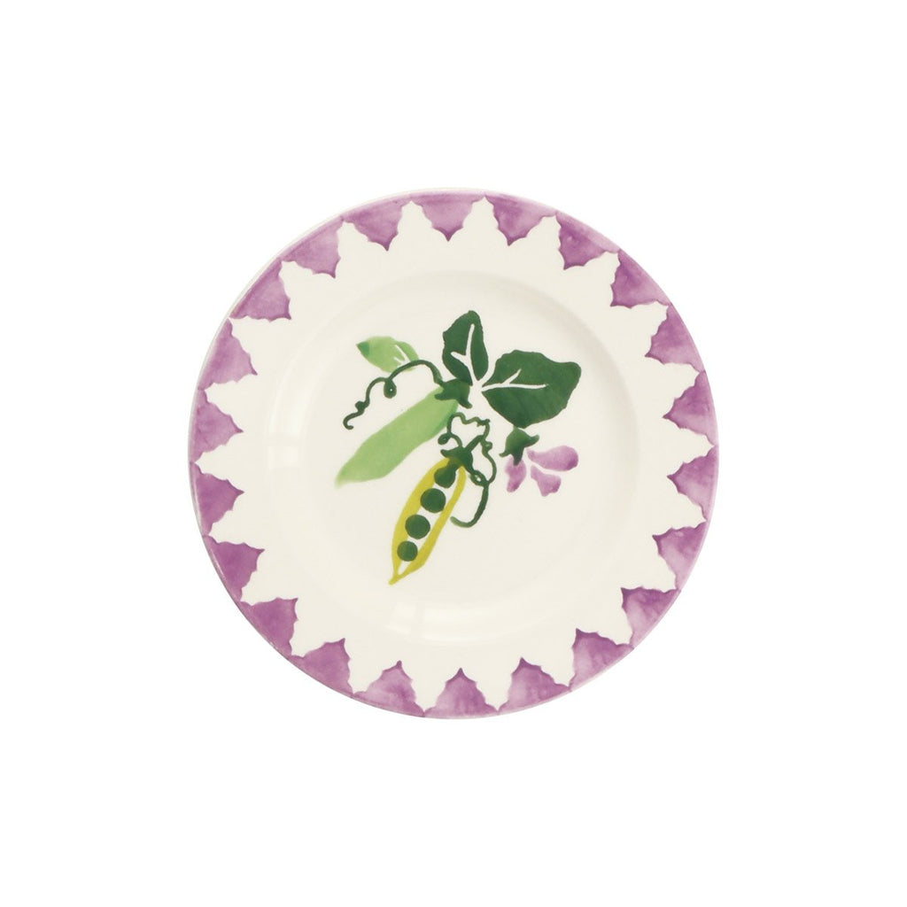 Emma Bridgewater Peas & Beans 6 1/2 inch plate with an illustrated pea pod design