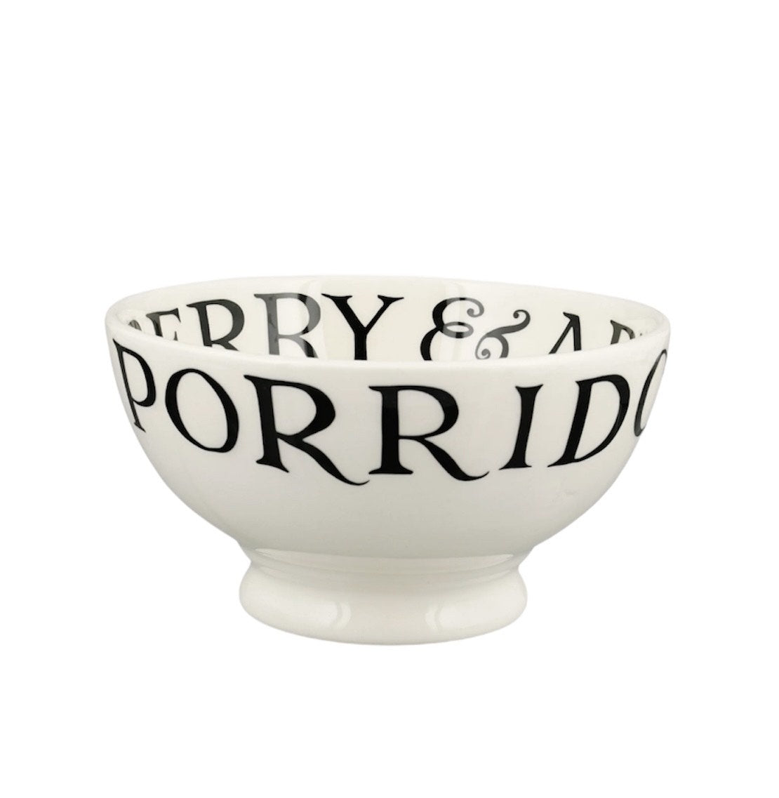 Emma Bridgewater Black Toast French bowl with Porridge lettering
