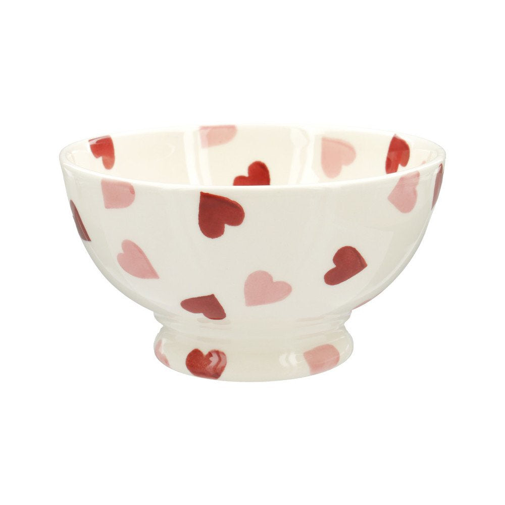 Emma Bridgewater French bowl with a Pink Hearts design of red and pink hearts