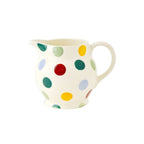Emma Bridgewater Polka Dot half pint jug in cream with multicoloured spots
