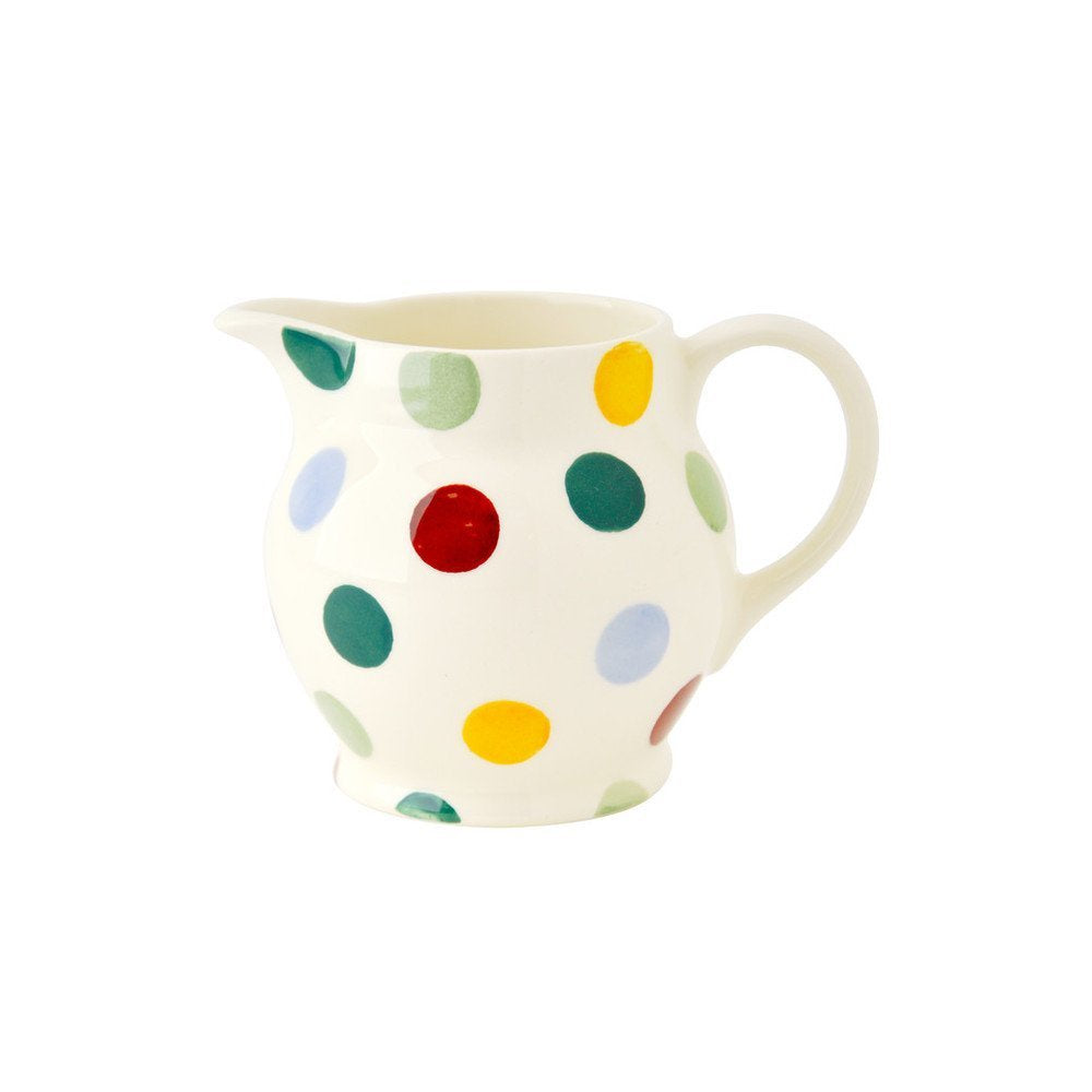 Emma Bridgewater Polka Dot half pint jug in cream with multicoloured spots