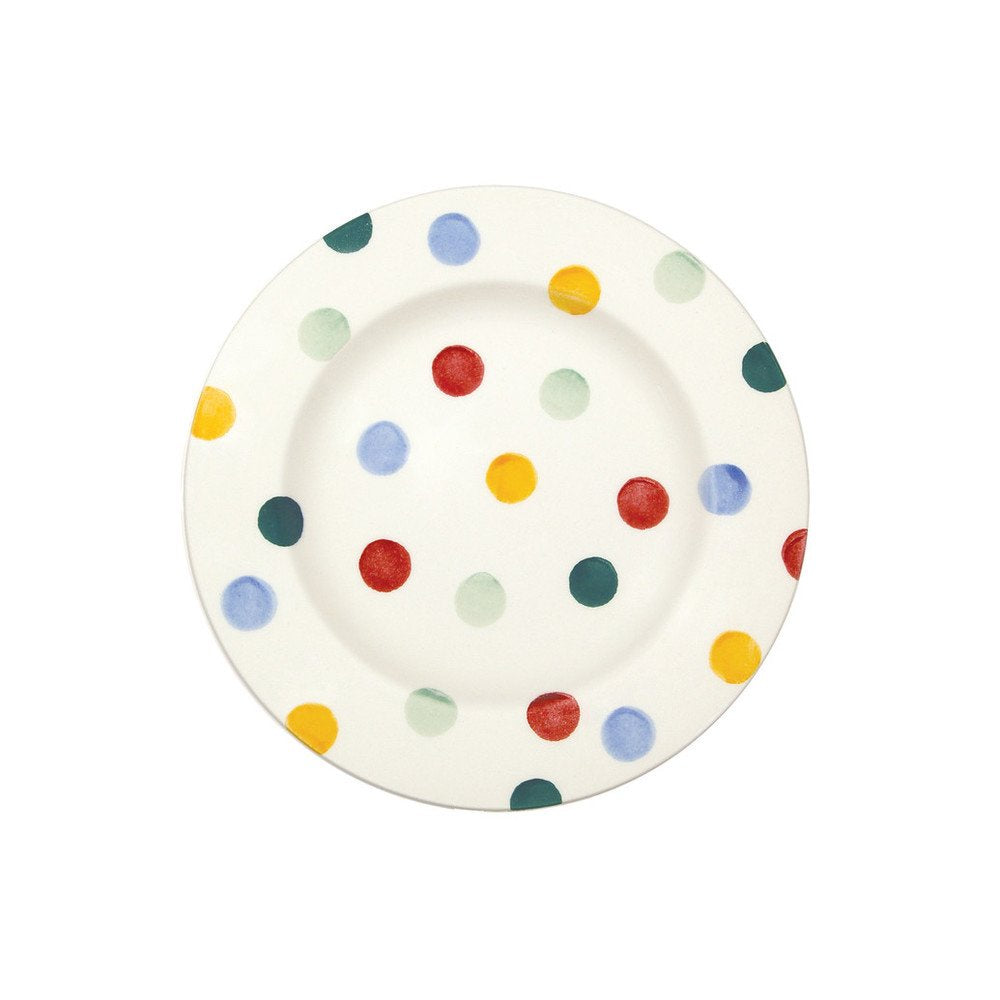 Emma Bridgewater Polka Dot 6 1/2 inch plate with multicoloured spots on cream