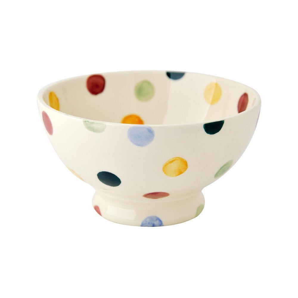 Emma Bridgewater Polka Dot small French bowl with multicoloured spots on cream