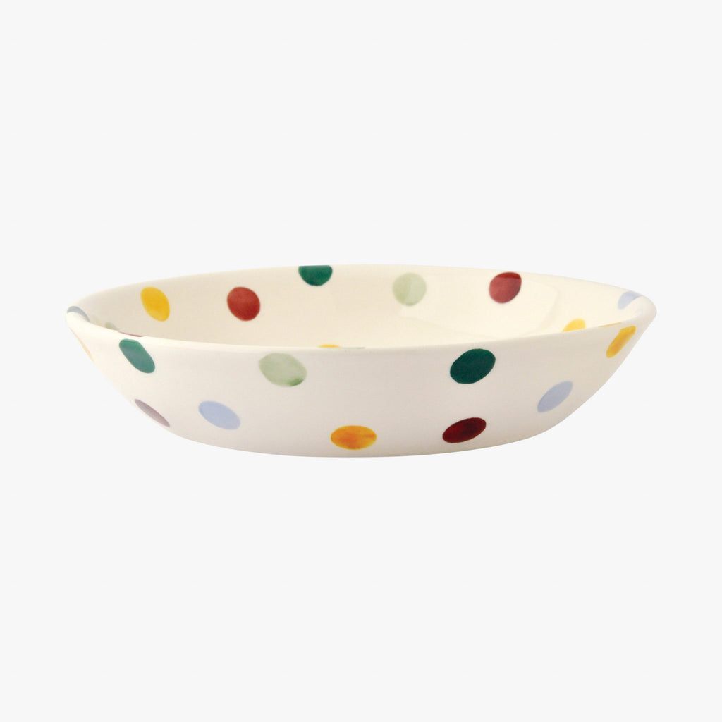 Emma Bridgewater Polka Dot small pasta bowl with multicoloured spots on cream