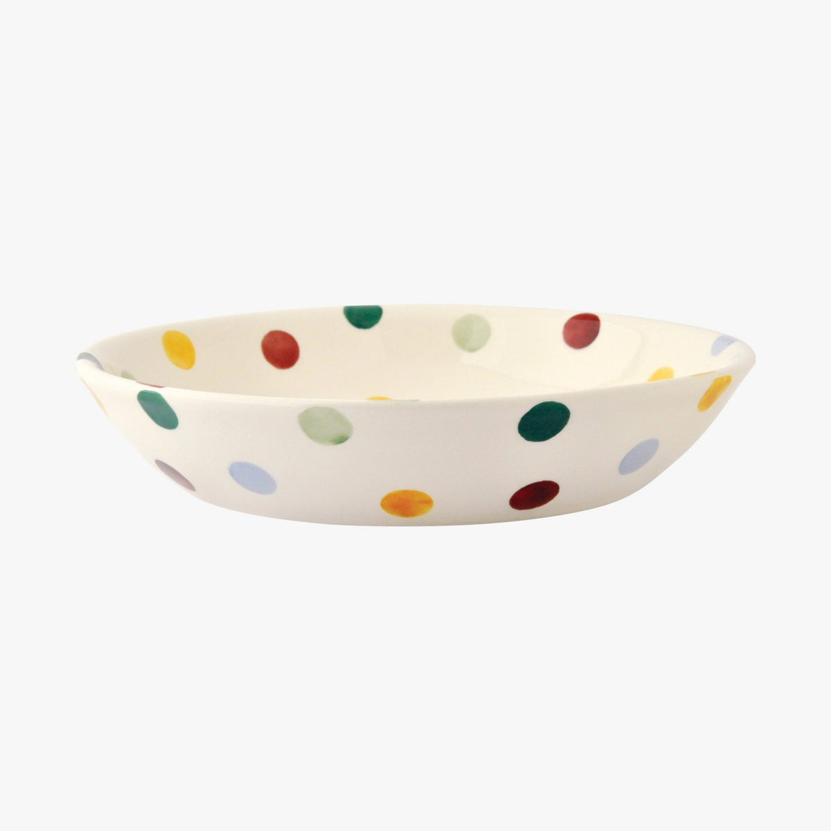 Emma Bridgewater Polka Dot small pasta bowl with multicoloured spots on cream