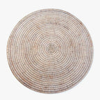 Barville natural rattan round placemat in white