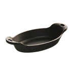 Lodge mini oval server, 470ml, in black cast iron with a handle