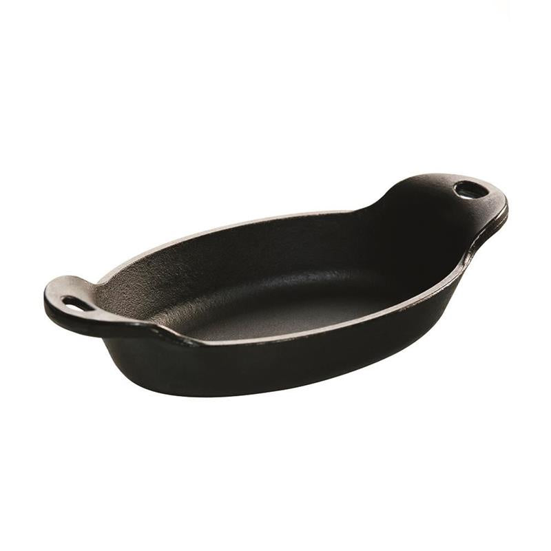 Lodge mini oval server, 470ml, in black cast iron with a handle