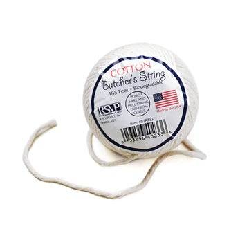 RSVP USA cotton butcher's string, 56m, shown as a ball with its label