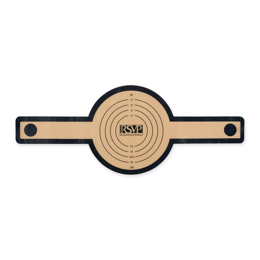 RSVP silicone bread sling in black with a natural coloured centre and printed measurement rings