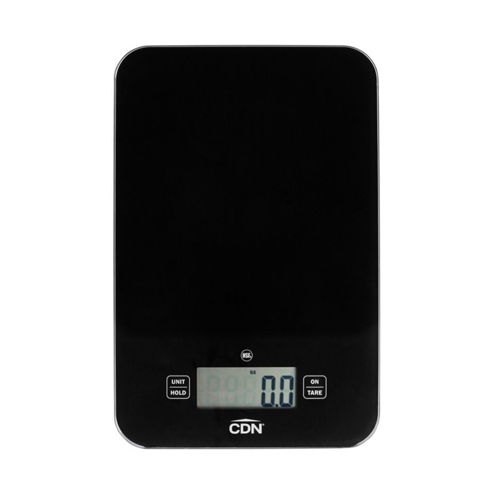 CDN USB digital glass scale, 7kg, in black with an LCD display and buttons