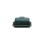 Le Creuset butter dish in forest green with a domed lid
