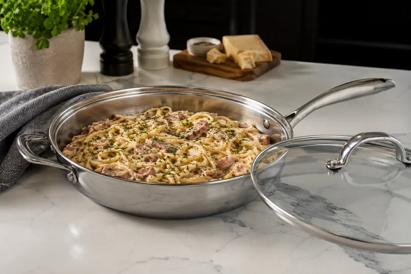 Swiss Diamond Saute Pan with lid Stainless Steel