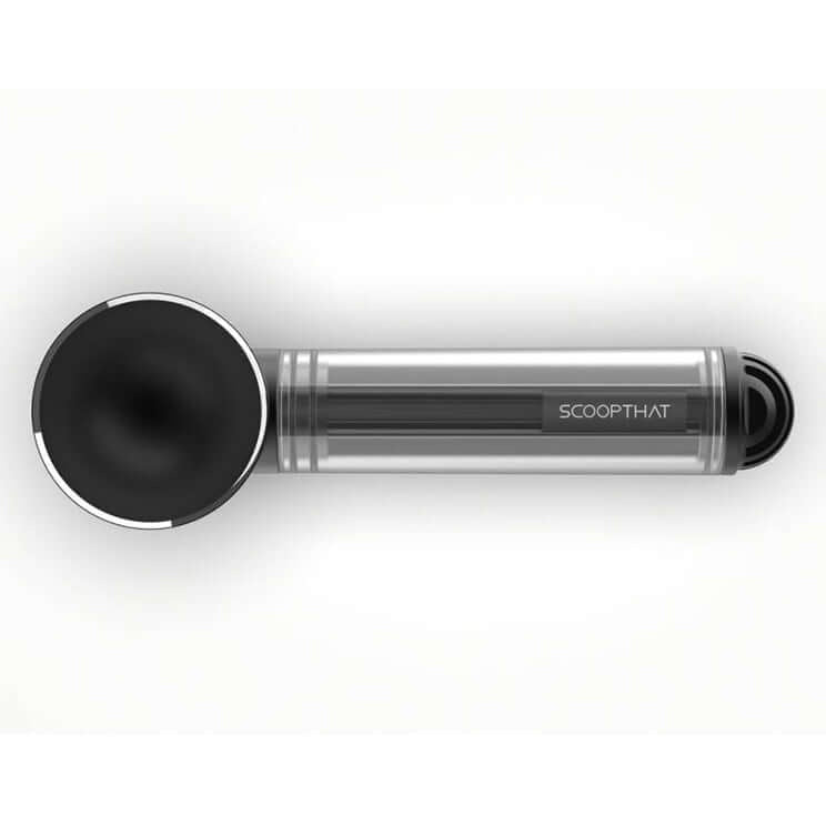 ScoopTHAT ice cream scoop in black with a stainless steel bowl and a trigger release