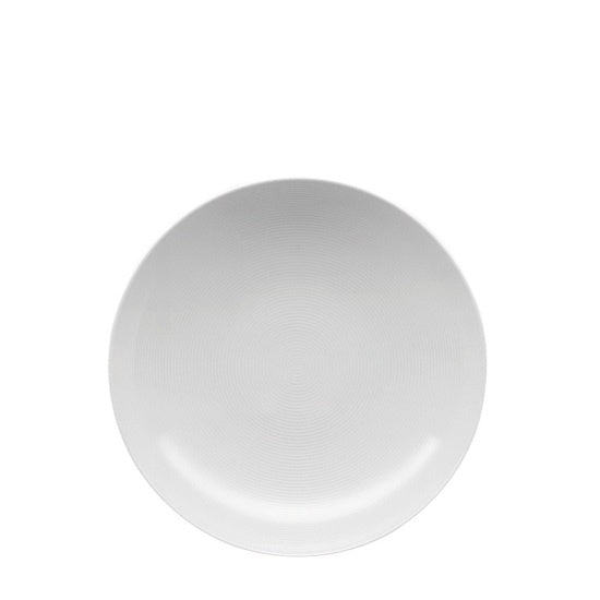 Thomas Loft deep plate in plain white porcelain with a subtle swirl texture