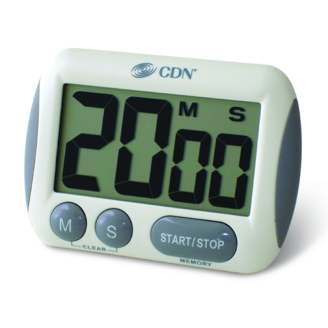 CDN extra big digit timer with a large LCD display in white and grey