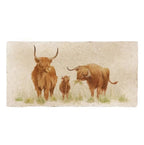 The Humble Hare Hairy Highlands sharing platter, a rectangular stone platter with a Highland cow