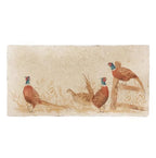 The Humble Hare Pheasant Parade sharing platter, a rectangular stone platter with three pheasants by a fence
