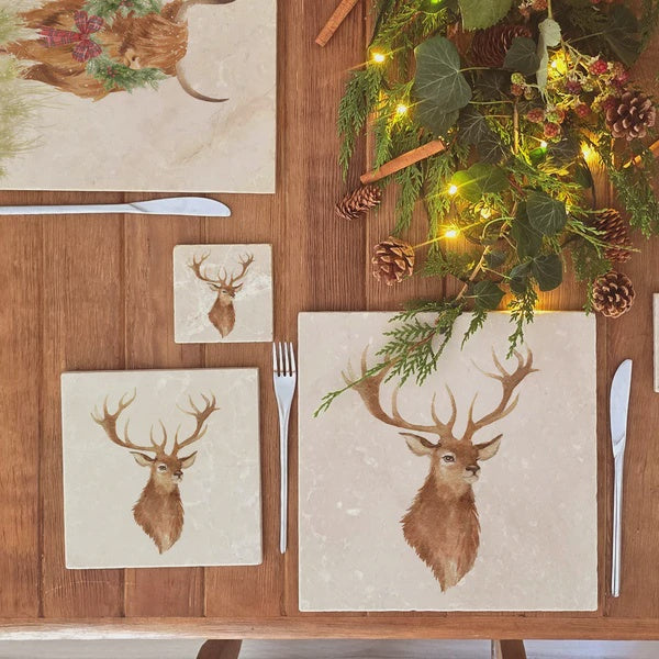 The Humble Hare - Stag Head Coasters Set 2