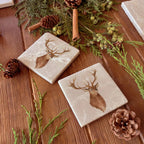 The Humble Hare - Stag Head Coasters Set 2