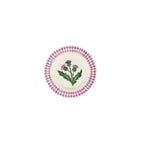 Emma Bridgewater Thistle 6 1/2 inch plate with a purple thistle and dot border