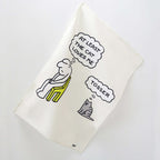 Samuel Lamont Tosser tea towel with a comic illustration of a man and a cat