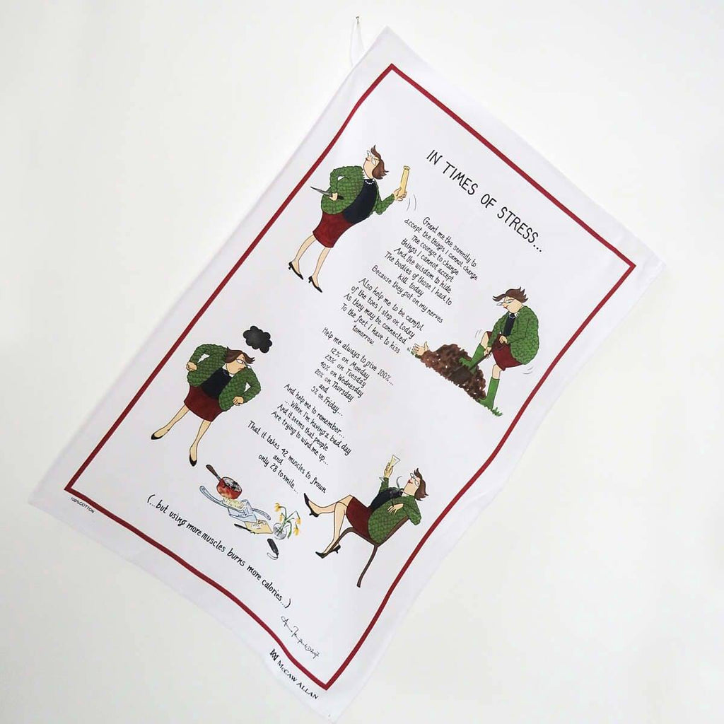 Samuel Lamont Tottering Tea Towel - In Times of Stress
