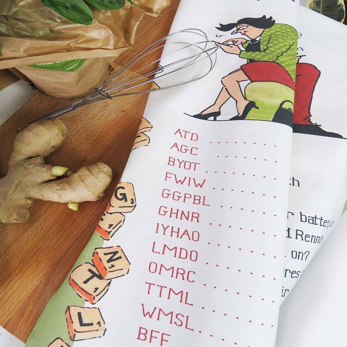 Samuel Lamont Tea Towel - Oldies Text Code
