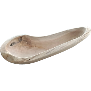 Bear & Fox small organic teak bowl in a natural boat shape