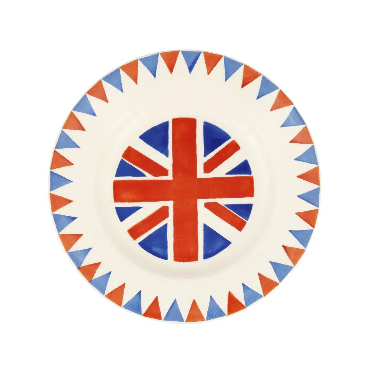 Emma Bridgewater Union Jack Truly Great 8 1/2 inch plate with a flag design and triangle border