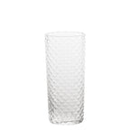 Zafferano Veneziano mixology highball tumbler in clear glass with a diamond pattern