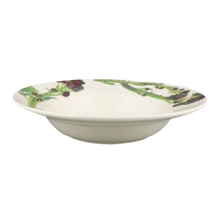 Emma Bridgewater Vegetable Garden broccoli soup plate in cream with a green vegetable design on the rim