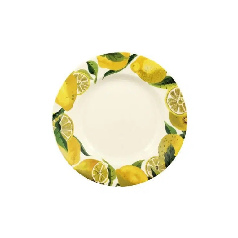 Emma Bridgewater Vegetable Garden Lemons dinner plate, 10 1/2 inch, with an illustrated lemon border
