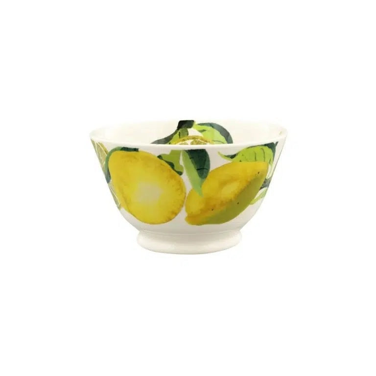 Emma Bridgewater Vegetable Garden Lemons small old bowl with yellow lemons and green leaves