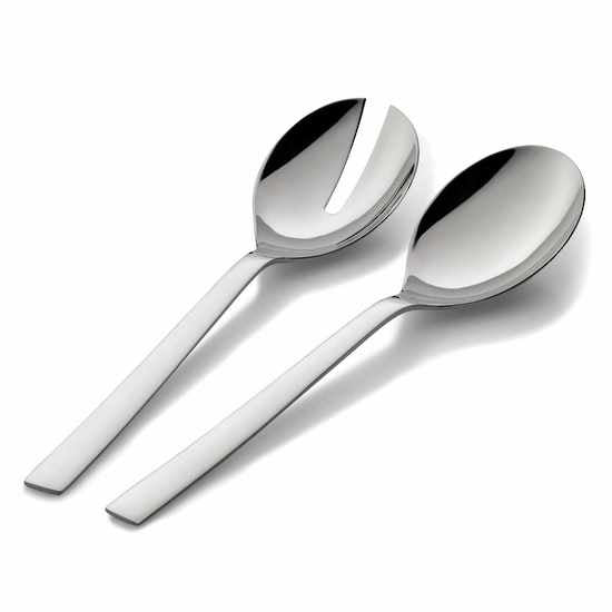 WMF Nuova salad servers, 25cm, a spoon and fork in polished stainless steel