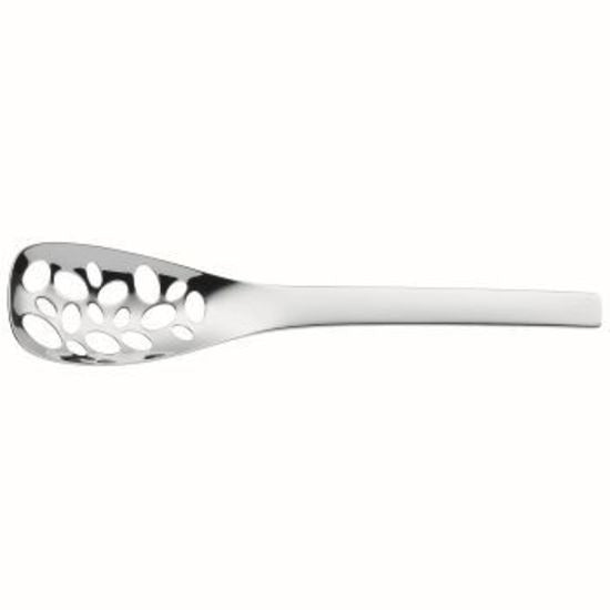 WMF Nuova perforated serving spoon in stainless steel with a flat handle