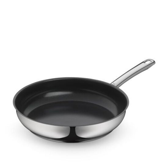 WMF Devil B ceramic frying pan, 28cm, with a stainless steel body and a black interior